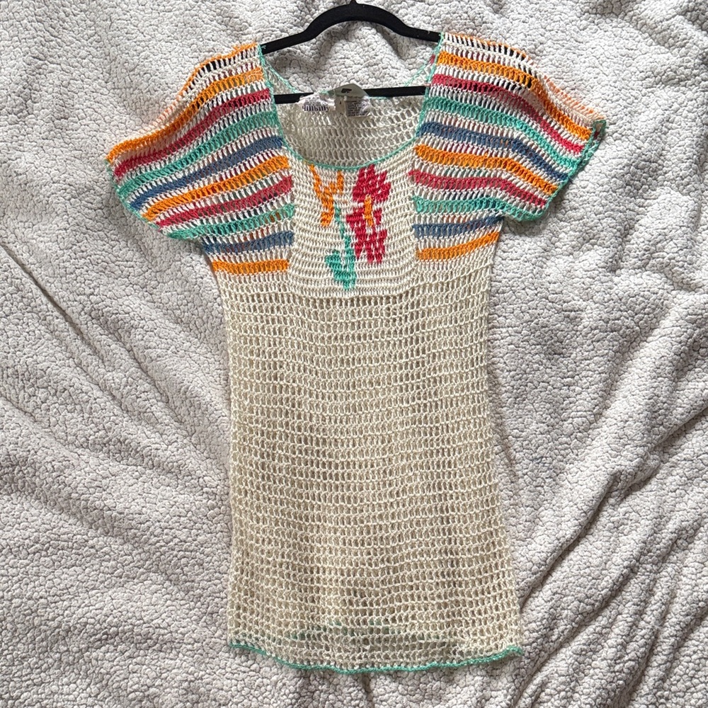 60s vintage crochet tunic